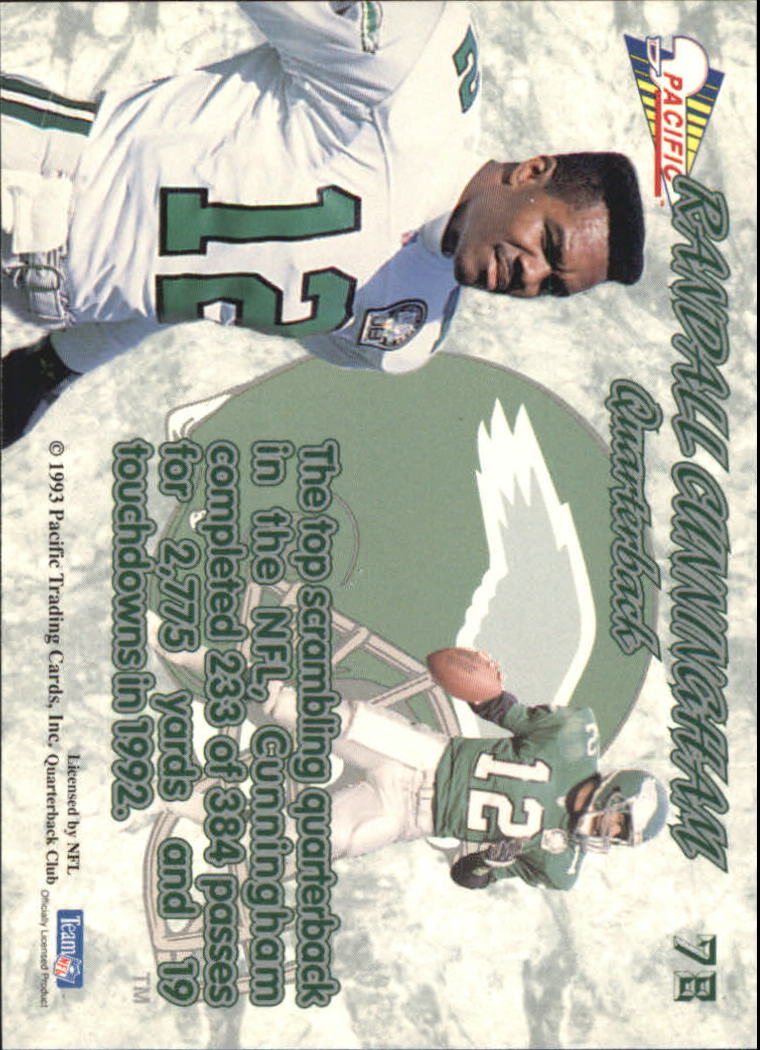1993 Pacific Prisms #78 Randall Cunningham back image