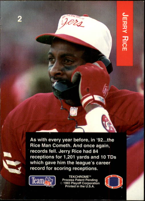 1993 Playoff #2 Jerry Rice back image