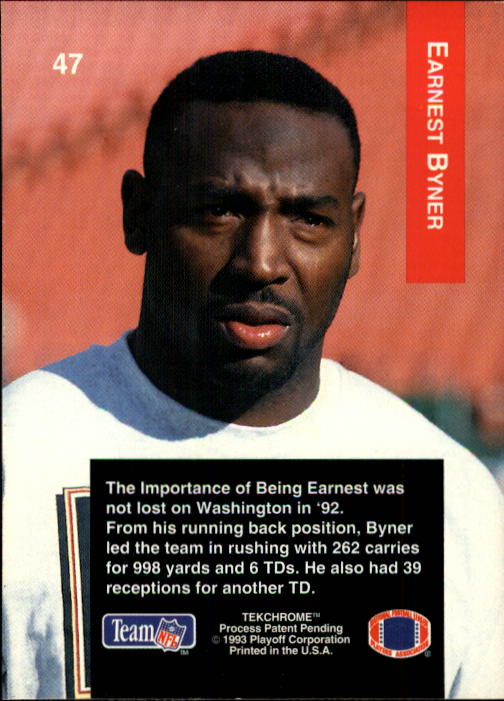1993 Playoff #47 Earnest Byner back image