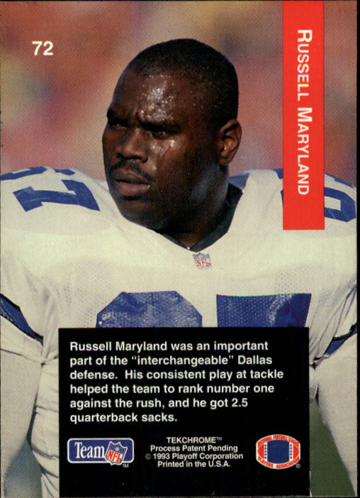 1993 Playoff #72 Russell Maryland back image