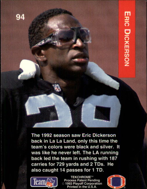1993 Playoff #94 Eric Dickerson back image