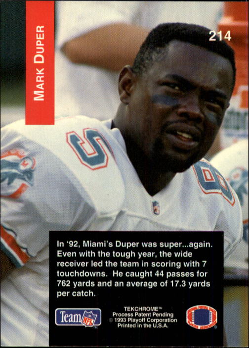 1993 Playoff #214 Mark Duper back image