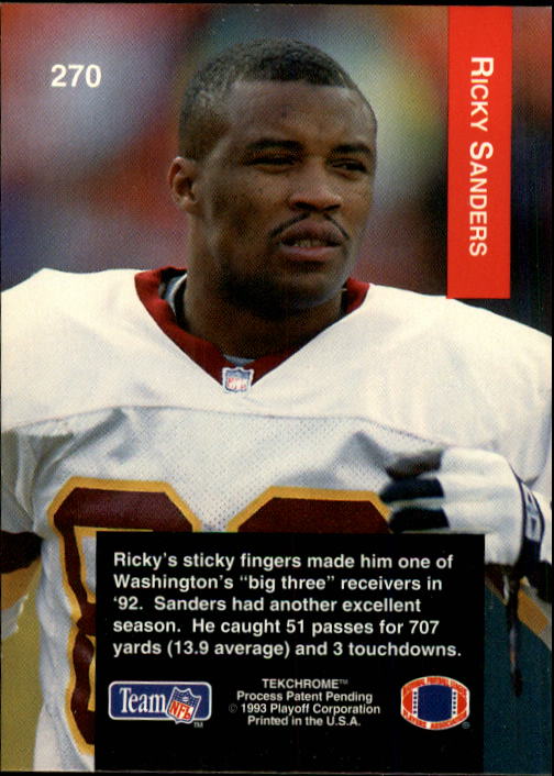 1993 Playoff #270 Ricky Sanders back image