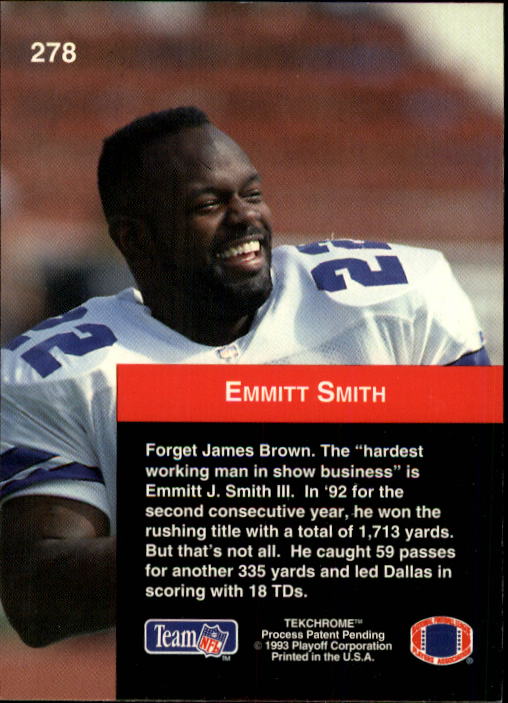 1993 Playoff #278 Emmitt Smith TB back image