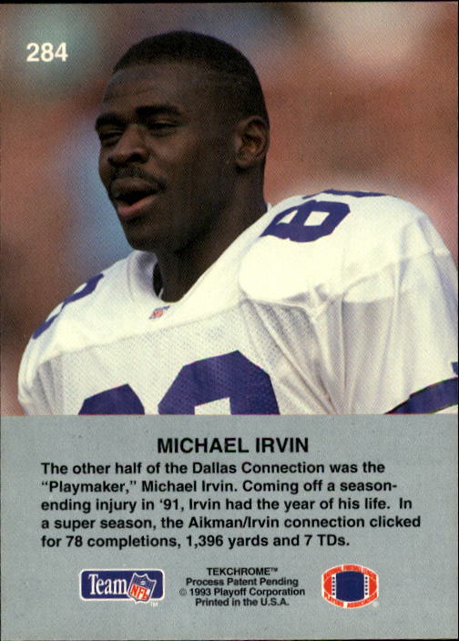 1993 Playoff #284 Michael Irvin PC back image