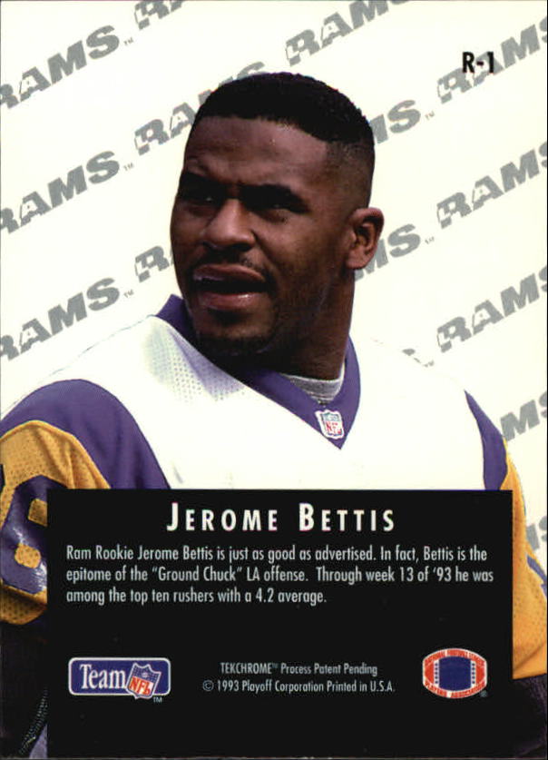 1993 Playoff Rookie Roundup Redemption #R1 Jerome Bettis back image