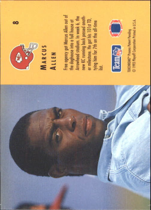 1993 Playoff Contenders #8 Marcus Allen back image