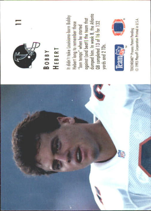 1993 Playoff Contenders #11 Bobby Hebert back image