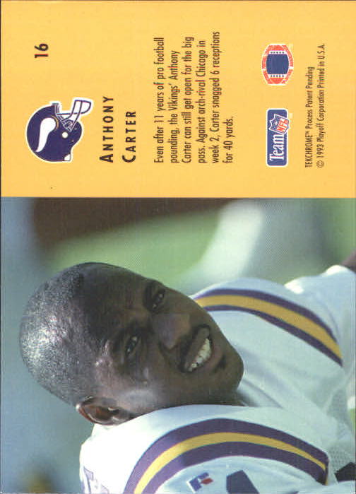 1993 Playoff Contenders #16 Anthony Carter back image