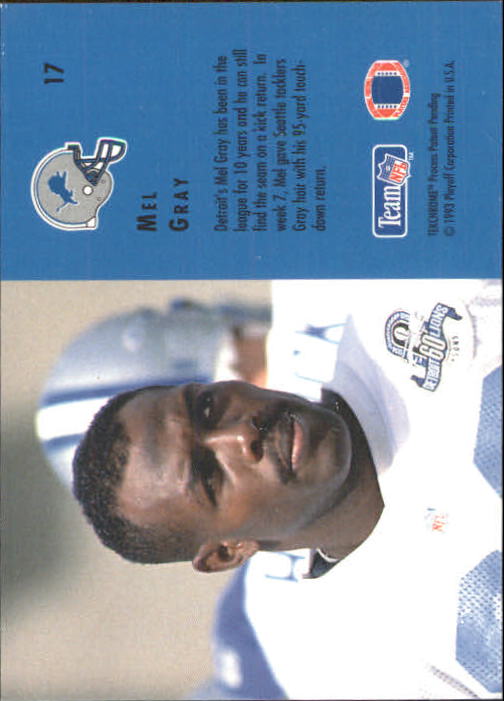 1993 Playoff Contenders #17 Mel Gray back image