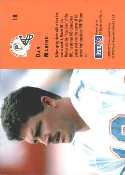 1993 Playoff Contenders #18 Dan Marino back image