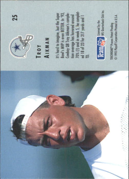 1993 Playoff Contenders #25 Troy Aikman back image