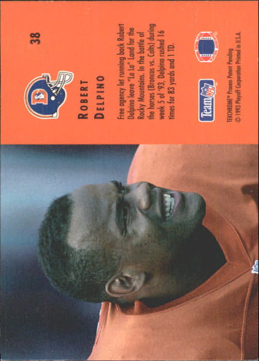 1993 Playoff Contenders #38 Robert Delpino back image