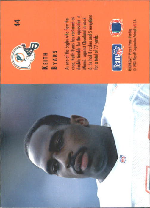 1993 Playoff Contenders #44 Keith Byars back image