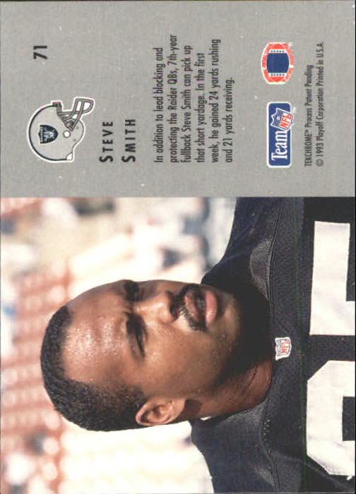 1993 Playoff Contenders #71 Steve Smith back image