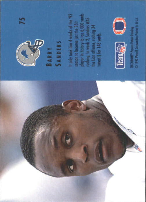 1993 Playoff Contenders #75 Barry Sanders back image
