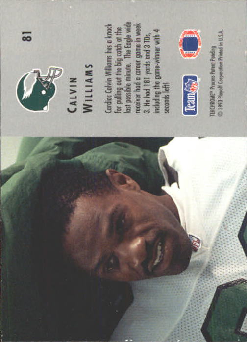 1993 Playoff Contenders #81 Calvin Williams back image
