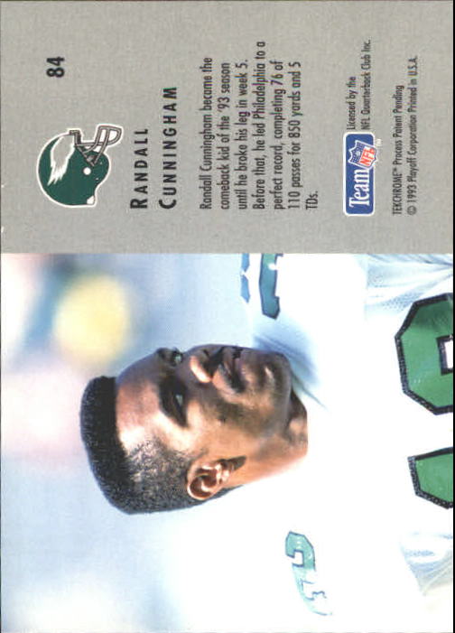 1993 Playoff Contenders #84 Randall Cunningham back image