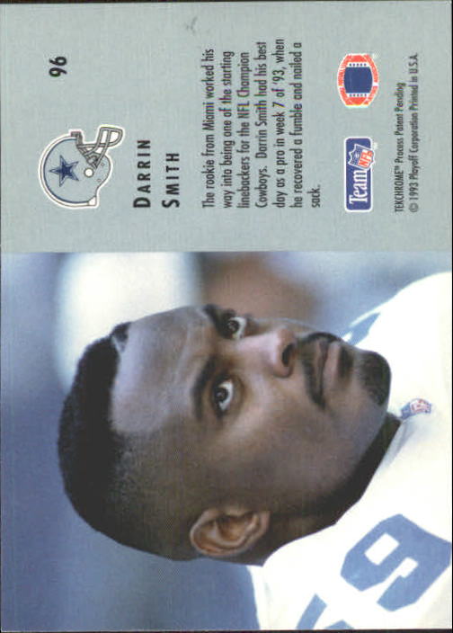 1993 Playoff Contenders #96 Darrin Smith RC back image