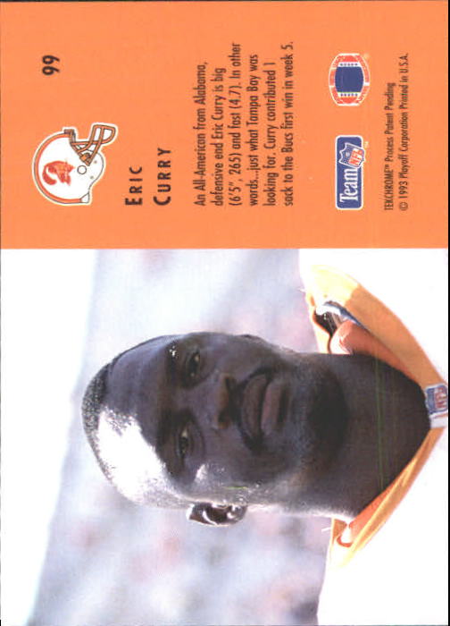1993 Playoff Contenders #99 Eric Curry RC back image