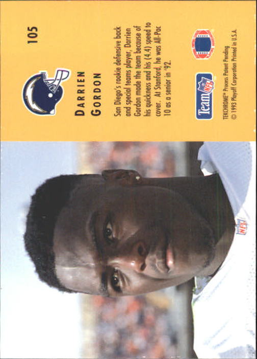 1993 Playoff Contenders #105 Darrien Gordon RC back image