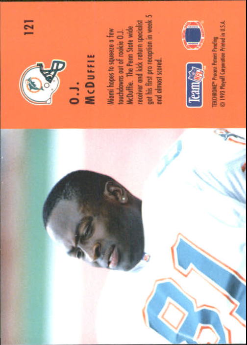1993 Playoff Contenders #121 O.J.McDuffie RC back image