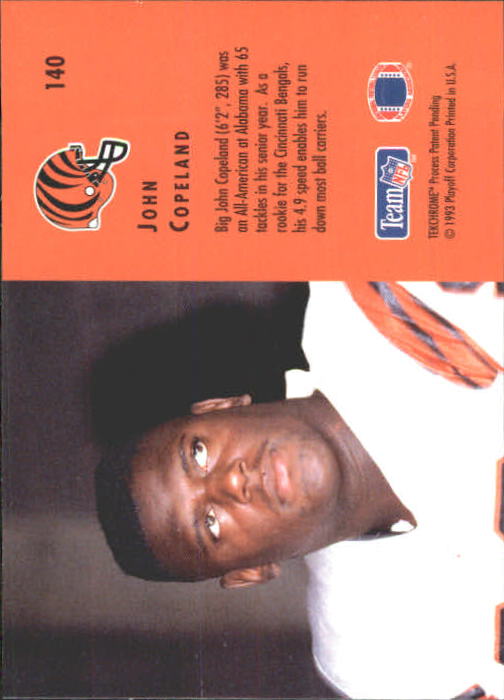 1993 Playoff Contenders #140 John Copeland RC back image