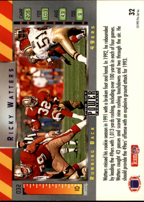 1993 Power #32 Ricky Watters back image