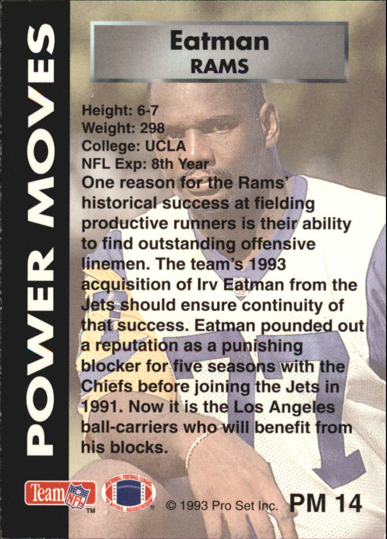 1993 Power Moves Gold #PM14 Irv Eatman back image