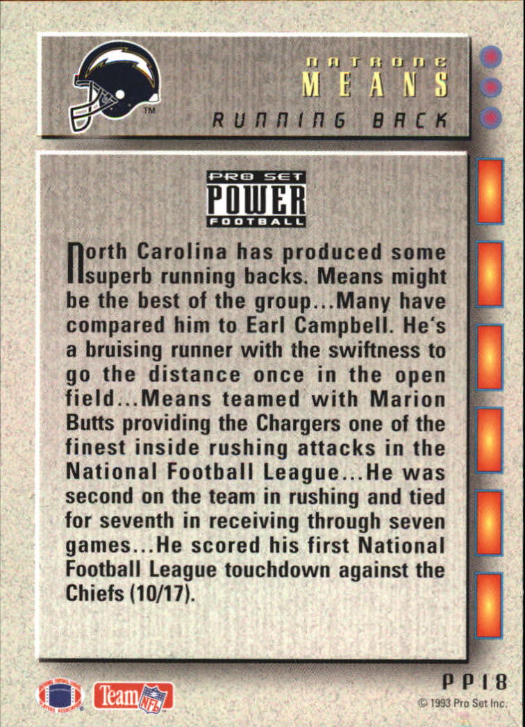1993 Power Update Prospects Gold #18 Natrone Means back image