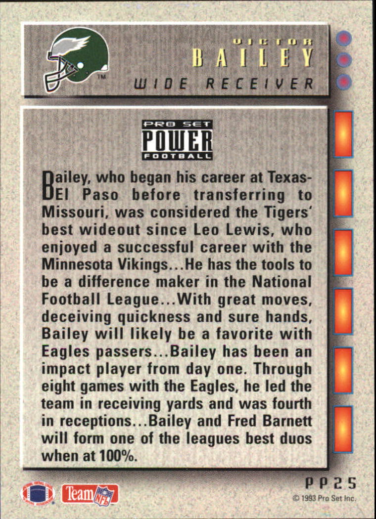 1993 Power Update Prospects Gold #25 Victor Bailey UER back image