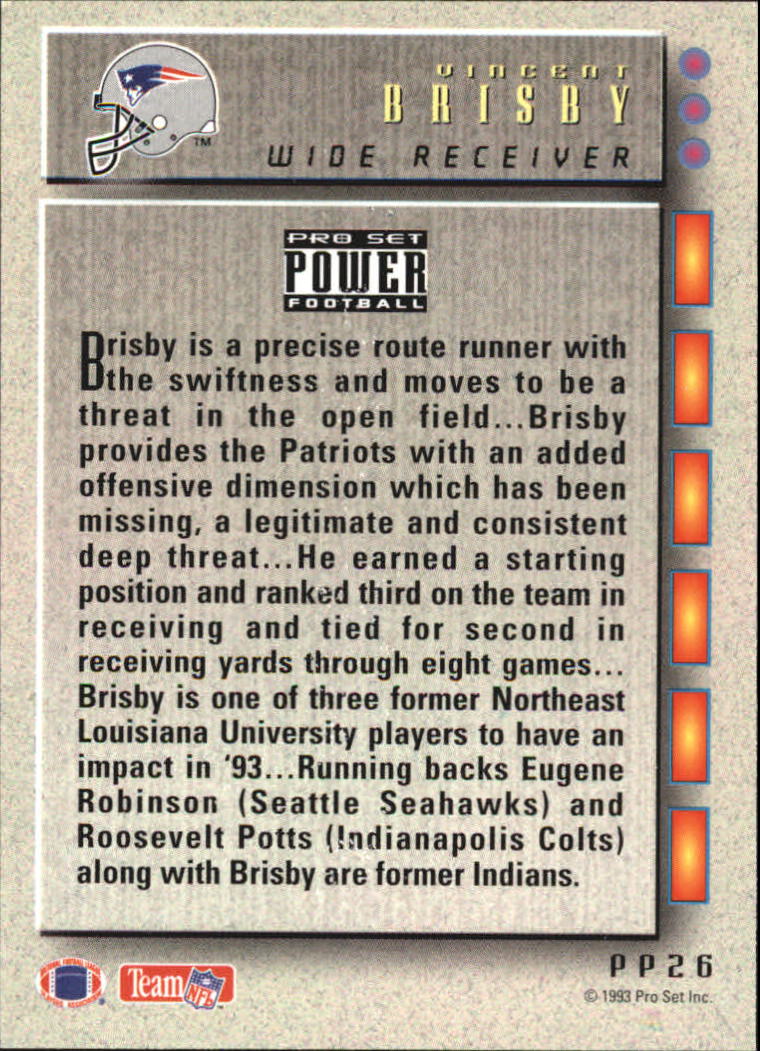 1993 Power Update Prospects Gold #26 Vincent Brisby back image