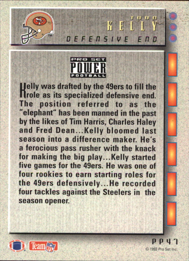 1993 Power Update Prospects Gold #47 Todd Kelly back image