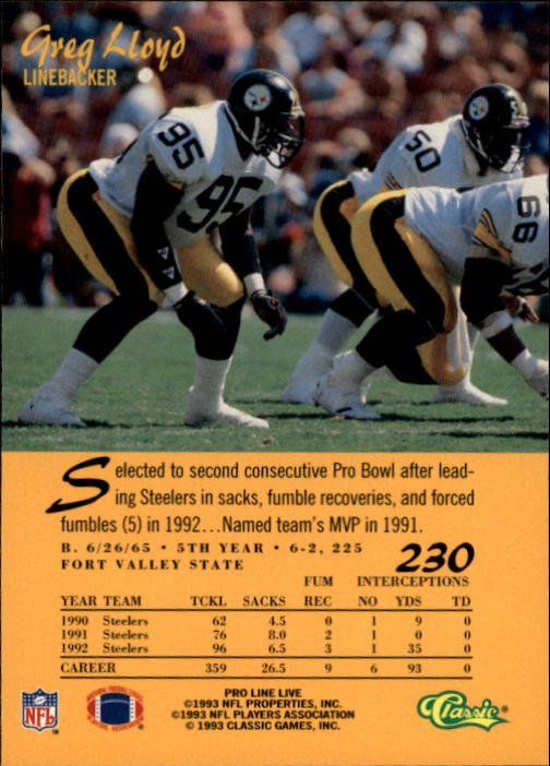 B2068- 1993 Pro Line Live FB #s 201-285 +Inserts -You Pick- 15+ FREE US SHIP - Picture 61 of 183