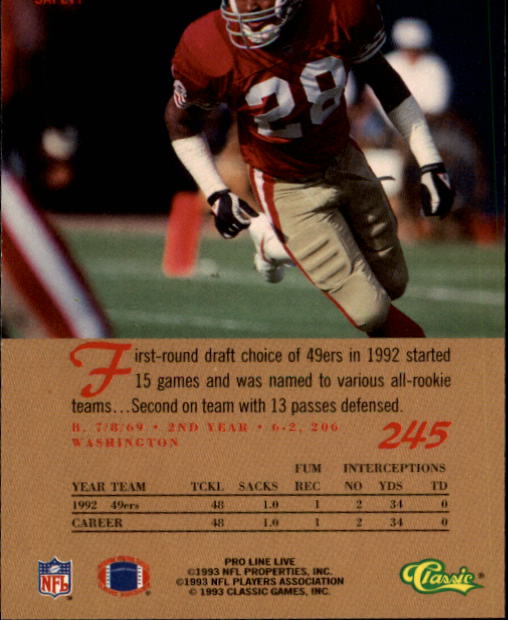 B2068- 1993 Pro Line Live FB #s 201-285 +Inserts -You Pick- 15+ FREE US SHIP - Picture 91 of 183