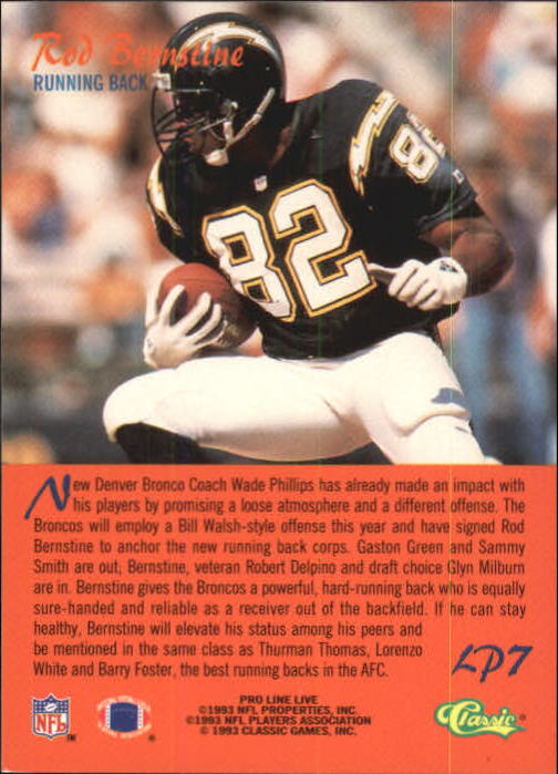 1993 Pro Line Live Football "Insert" Cards - Picture 31 of 39