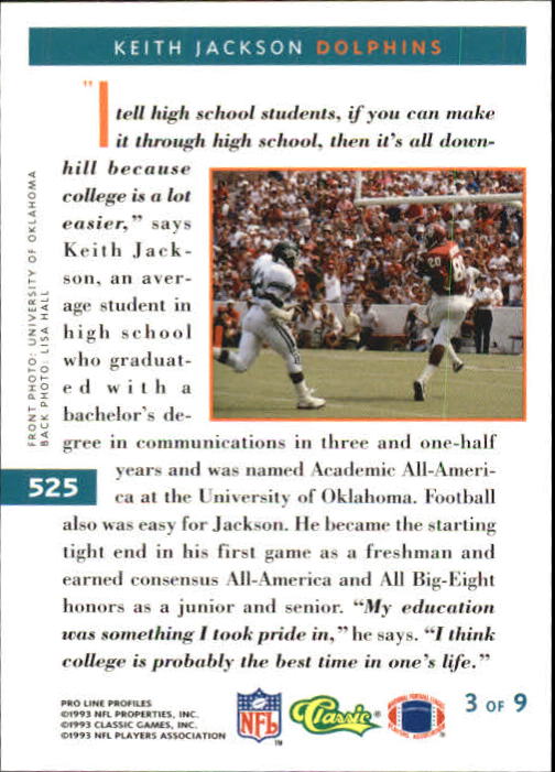 B3108- 1993 Pro Line Profiles Football #s 496-612 -You Pick- 15+ FREE US SHIP - Picture 47 of 165