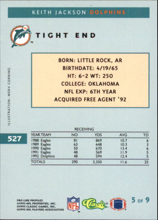 B3108- 1993 Pro Line Profiles Football #s 496-612 -You Pick- 15+ FREE US SHIP - Picture 51 of 165
