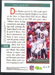 1993 Pro Line Profiles #555 Dan Marino back image