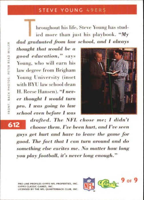 B3108- 1993 Pro Line Profiles Football #s 496-612 -You Pick- 15+ FREE US SHIP - Picture 165 of 165