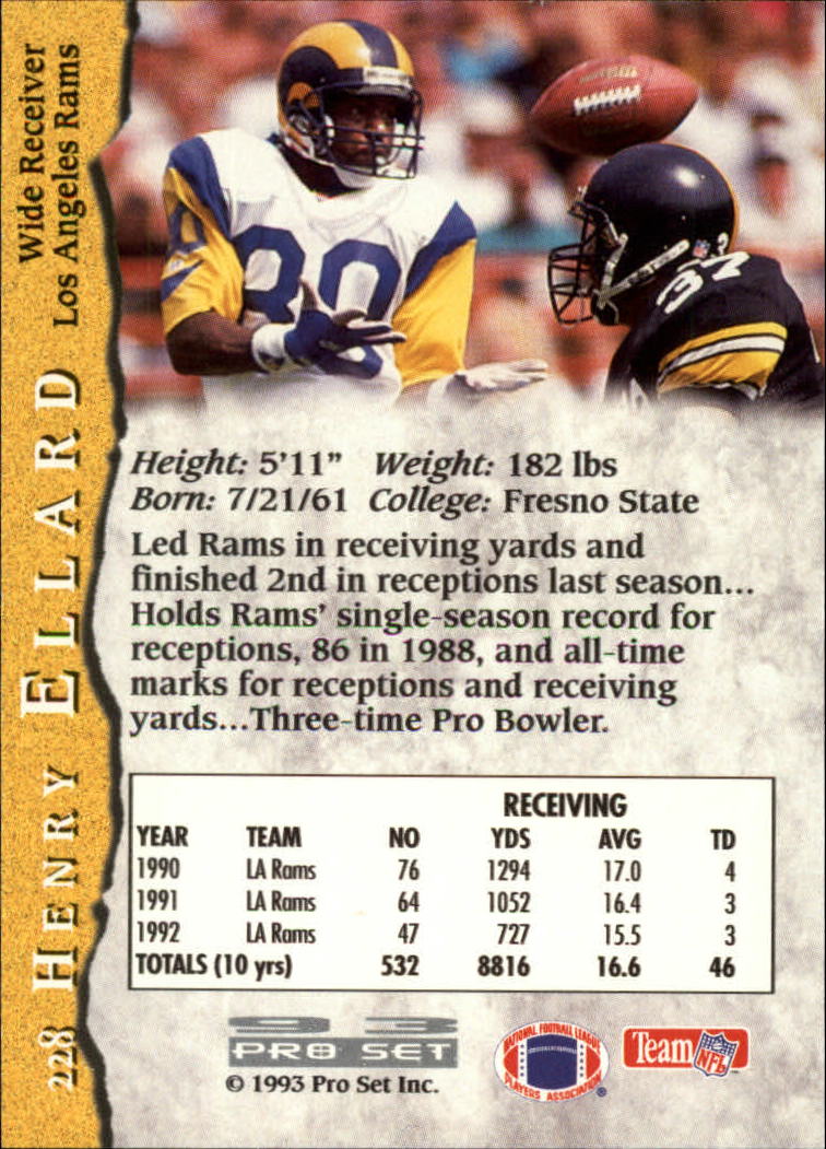 Henry Ellard Los Angeles Rams Fresno St Autograph 1989 Pro Set #198 Signed  Card