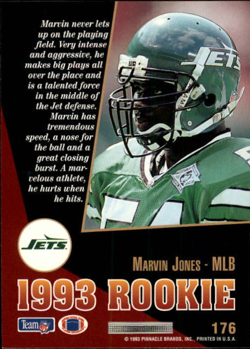 1993 Select #176 Marvin Jones RC back image