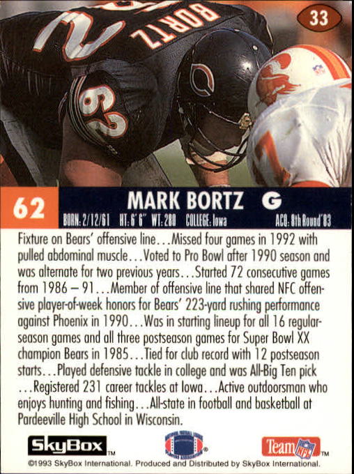 1993 Skybox Impact Football "Main Set" Base Cards #1 to #200 - Picture 67 of 401