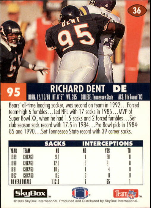 1993 Skybox Impact Football "Main Set" Base Cards #1 to #200 - Picture 73 of 401