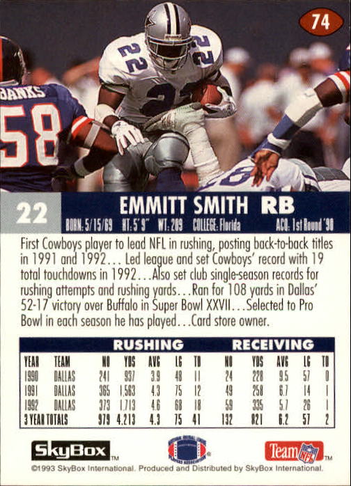 1993 Skybox Impact Football "Main Set" Base Cards #1 to #200 - Picture 149 of 401