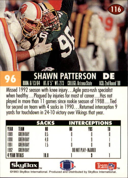 1993 Skybox Impact Football "Main Set" Base Cards #1 to #200 - Picture 233 of 401