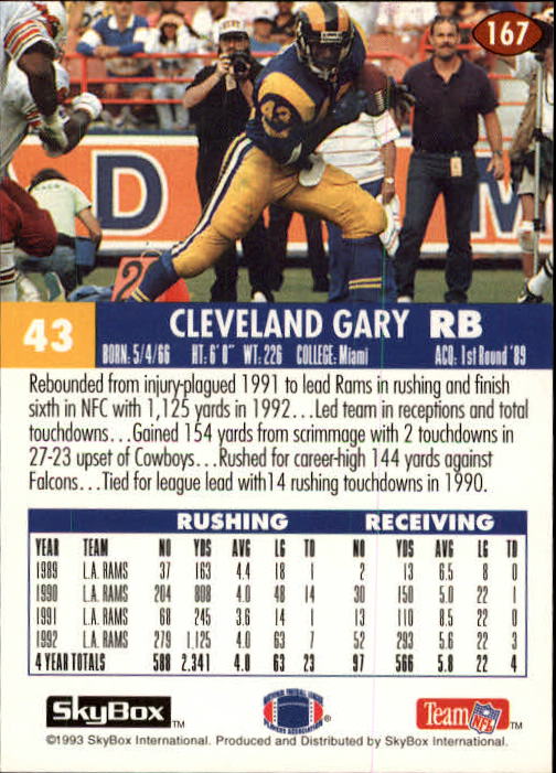 1993 Skybox Impact Football "Main Set" Base Cards #1 to #200 - Picture 335 of 401