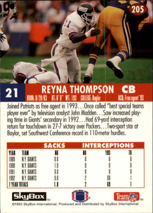 1993 Skybox Impact Football "Main Set" Base Cards #201 to #400 - Picture 11 of 399