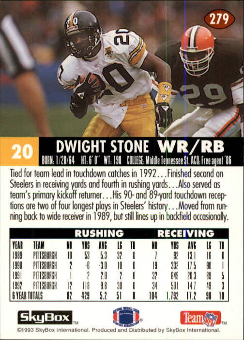 1993 Skybox Impact Football "Main Set" Base Cards #201 to #400 - Picture 159 of 399