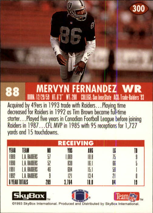 1993 Skybox Impact Football "Main Set" Base Cards #201 to #400 - Picture 201 of 399